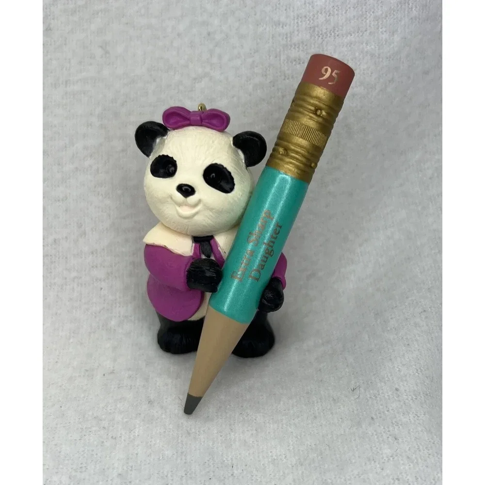 NIB 1995 Hallmark DAUGHTER Panda Bear w/ Pencil Keepsake‎ Ornament